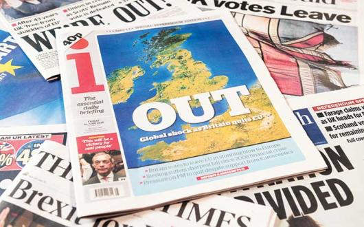 Brexit front page, national newspapers