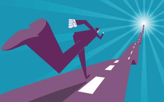 Man running into distance graphic iStock-455441231