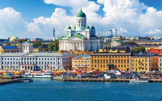Finland (Pictured: capital Helsinki) is on the UK's amber list