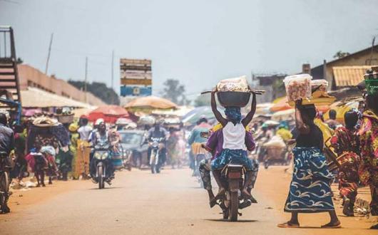 Market place in African village