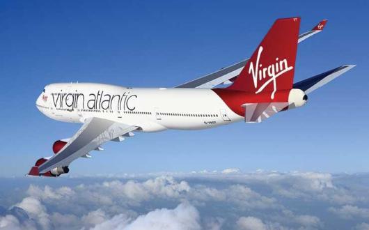 Virgin Altantic 747 above the clouds