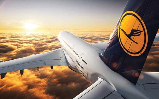 Lufthansa tailfin sunset