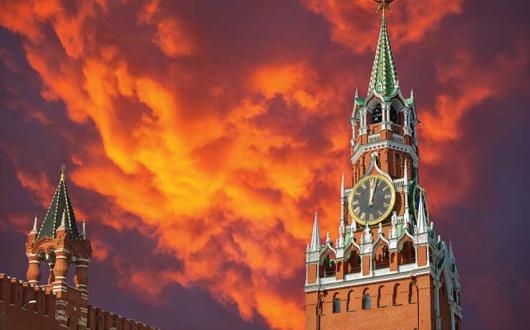Red sky evening over Russia