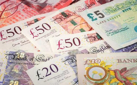 Cash, pounds Sterling notes