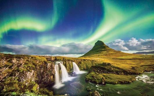 Iceland scenery and northern lights