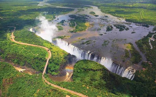 Victoria Falls aerial shot