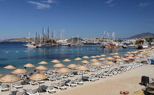 Turkey, beach, sun loungers