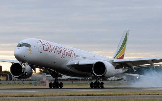 Ethiopian A350 landing