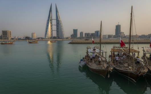 Manama Skyline and Dhow.JPG