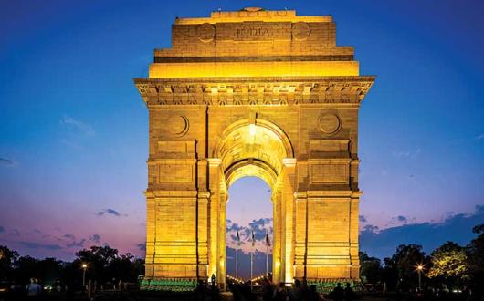 The India Gate war memorial, New Delhi, India