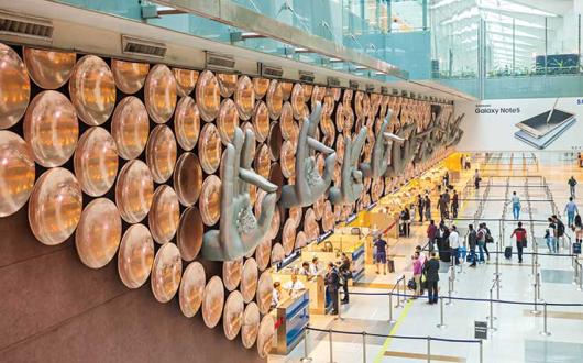 Indira Gandhi International airport in Delhi was affected by the smog