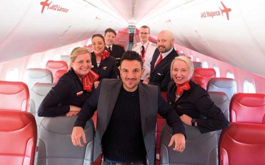 Peter Andre and Jet2.com staff celebrate 15th Birthday
