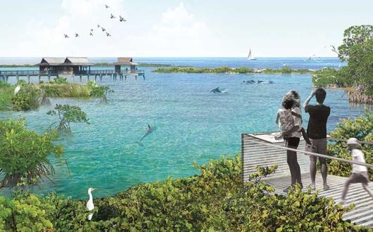 Artist visualisation of the Virgin Holidays dolphin sanctuary site