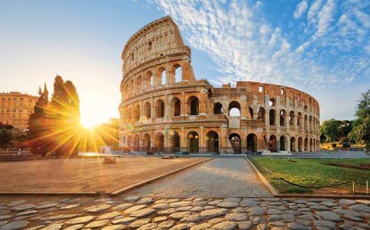 Colosseum in Rome at daybreak