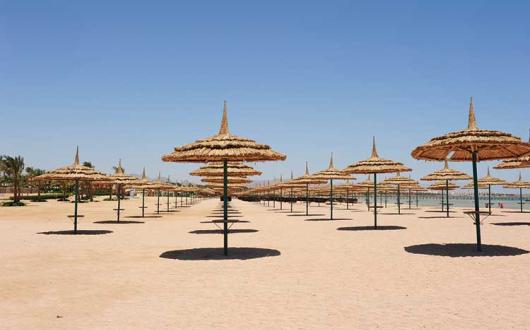 Egyptian beach full of parasols