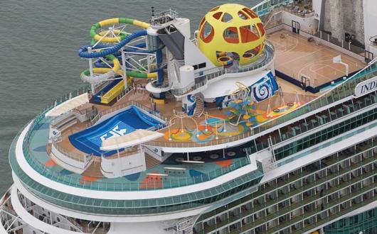 Royal Caribbean's Independence of the Seas aerial shot