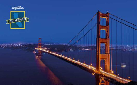 Visit California - Golden Gate Bridge by night