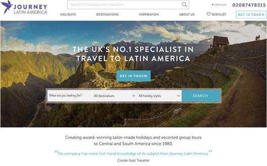 Journey Latin America website November 2018