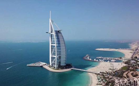 Burj Al-Arab 2018 aerial shot