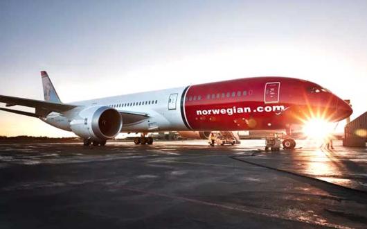 Norwegian aircraft at dawn
