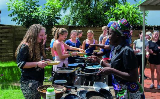 ZImbabwe Victoria Falls Shearwater Village Lusumpuko Planeterra Project Lunch Serving Food Traveller