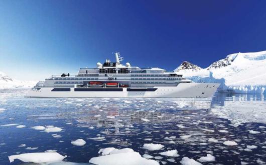 Crystal Endeavor among ice floes