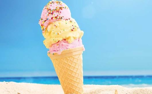 Ice cream in the sand