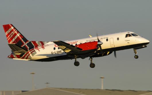Loganair Saab 340 Carlisle Lake District launch Web.jpg