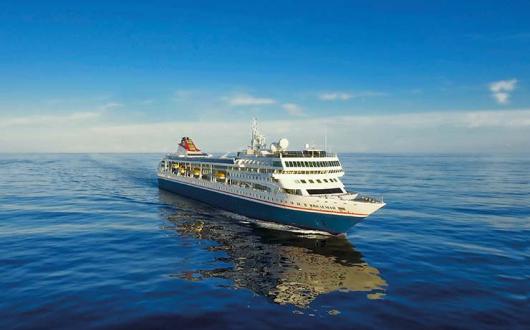 Fred Olsen's Braemar was held off the coast of Freeport in the Bahamas