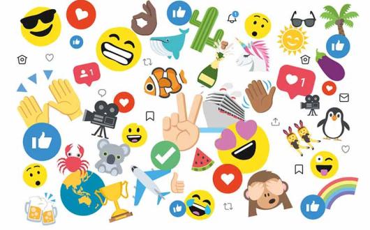 Emojis and social media icons