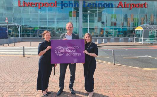 Tiffany Woodley, Myriad Travel; John Irving, Liverpool airport; Jessica Matthews, Myriad Travel