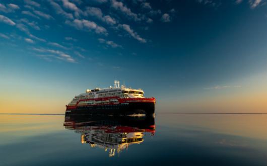 Hurtigruten's Roald Amundsen completed the journey on Tuesday (Image courtesy of Karsten Bidstrup)