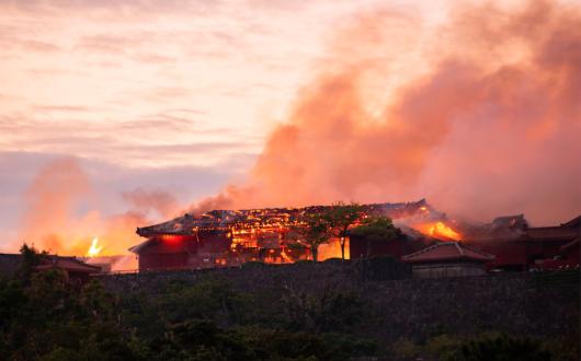 The 500-year-old building was completely destroyed in the fire