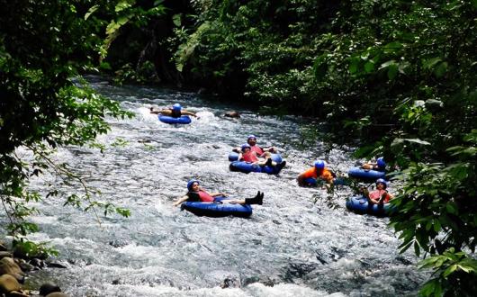 Tubing on the river in Costa Rica