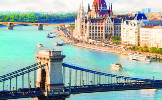 The Hungarian Parliament in Budapest by the Danube