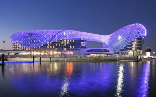 W Abu Dhabi Yas Island is perched on top of a Grand Prix racetrack
