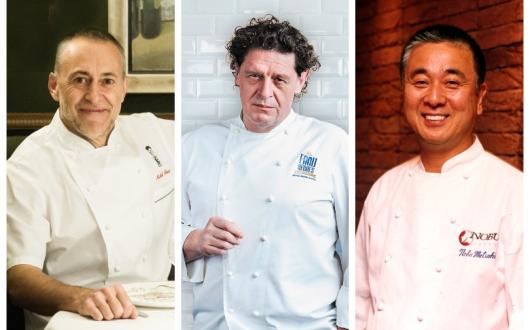 Chefs Michel Roux Junior, Nobu Matsuhisa and Marco Pierre White