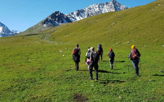 Trekking in Kyrgyzstan. Credit: Caroline McCann