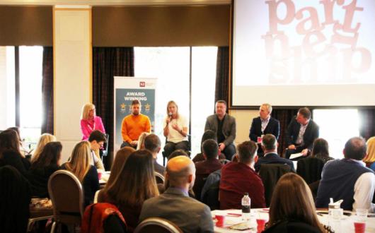 Not Just Travel's managing director Annabel Wathen talking at the event