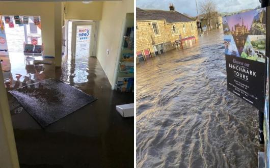 The Travel Centre was flooded amid the heavy Storm Ciara rains