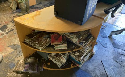 The aftermath of the Storm Ciara flood at Benchmark Travel and Tours