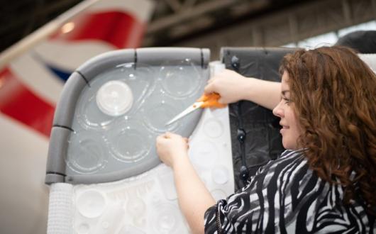 Eco-artist Sarah Turner was commissioned by BA to highlight its plastics pledge