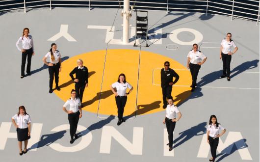 Celebrity Cruises' first all-female bridge and officer team