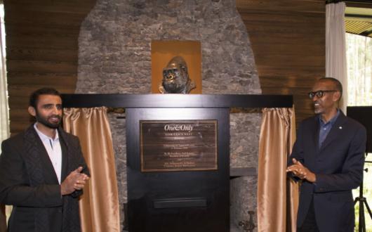 Mohammed Al Shaibani and Paul Kagame officially open One&Only Gorilla's Nest