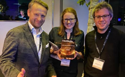 TTG's CEO Daniel Pearce, group editor Pippa Jacks and deputy news editor James Chapple at the awards