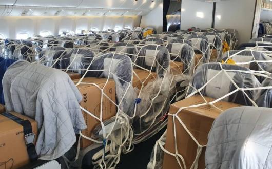 A British Airways flight loaded with PPE for the NHS