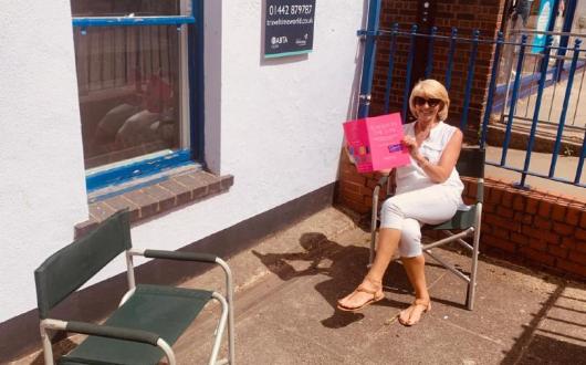 TravelTime World will put its terrace to use for appointments (Pictured: director Jackie Steadman)