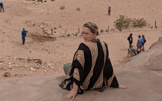 Esther Ptolomey on a trip to Jordan