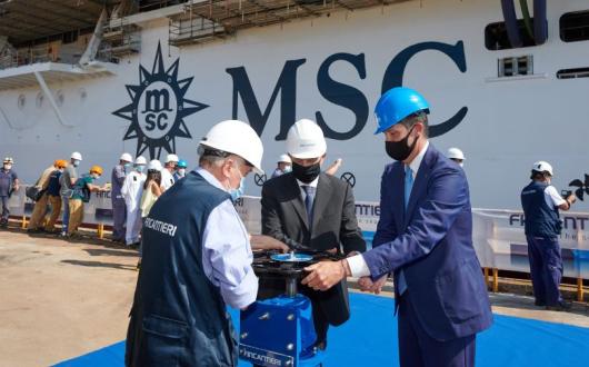 The floating out ceremony for MSC Seashore took place in Italy