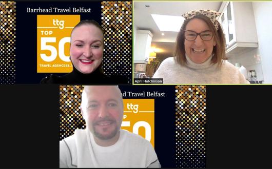 Kelly Hutchinson and Kieran Odonnell of Barrhead in Belfast, with TTG's April Hutchinson